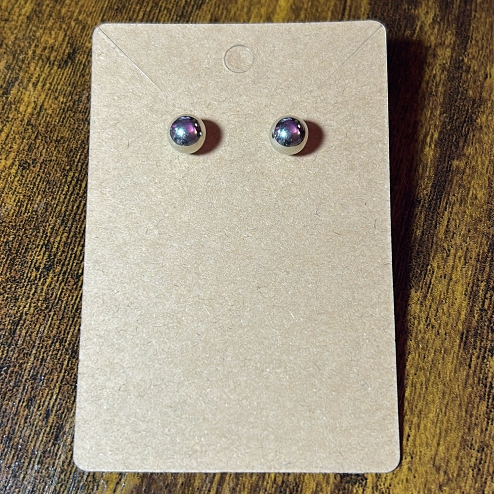 ❤️ Silver Ball Earrings - Picture 2 of 2
